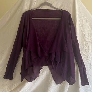 The Limited Size Small Hi-Low Purple Waterfall Cardigan
